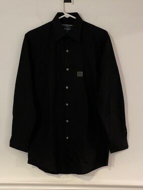 Club Room Black Long-Sleeve Dress Shirt